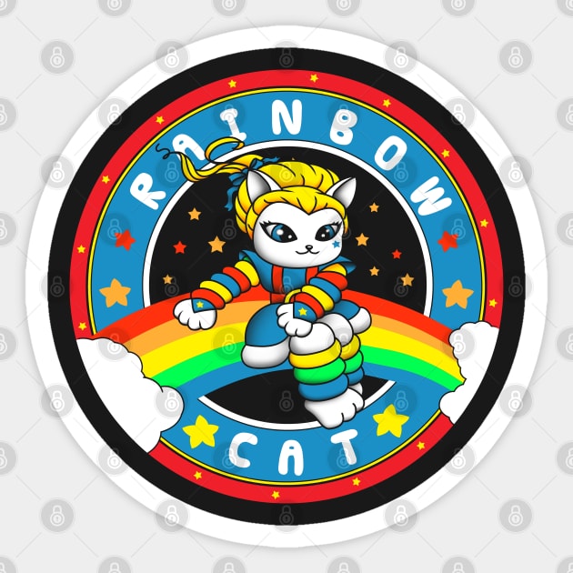 Rainbow Cat Sticker by Vincent Trinidad Art